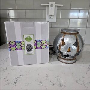 Scentsy Wax Warmer Halloween Rustic Jack O Lantern Galvanized Metal Pumpkin NEW